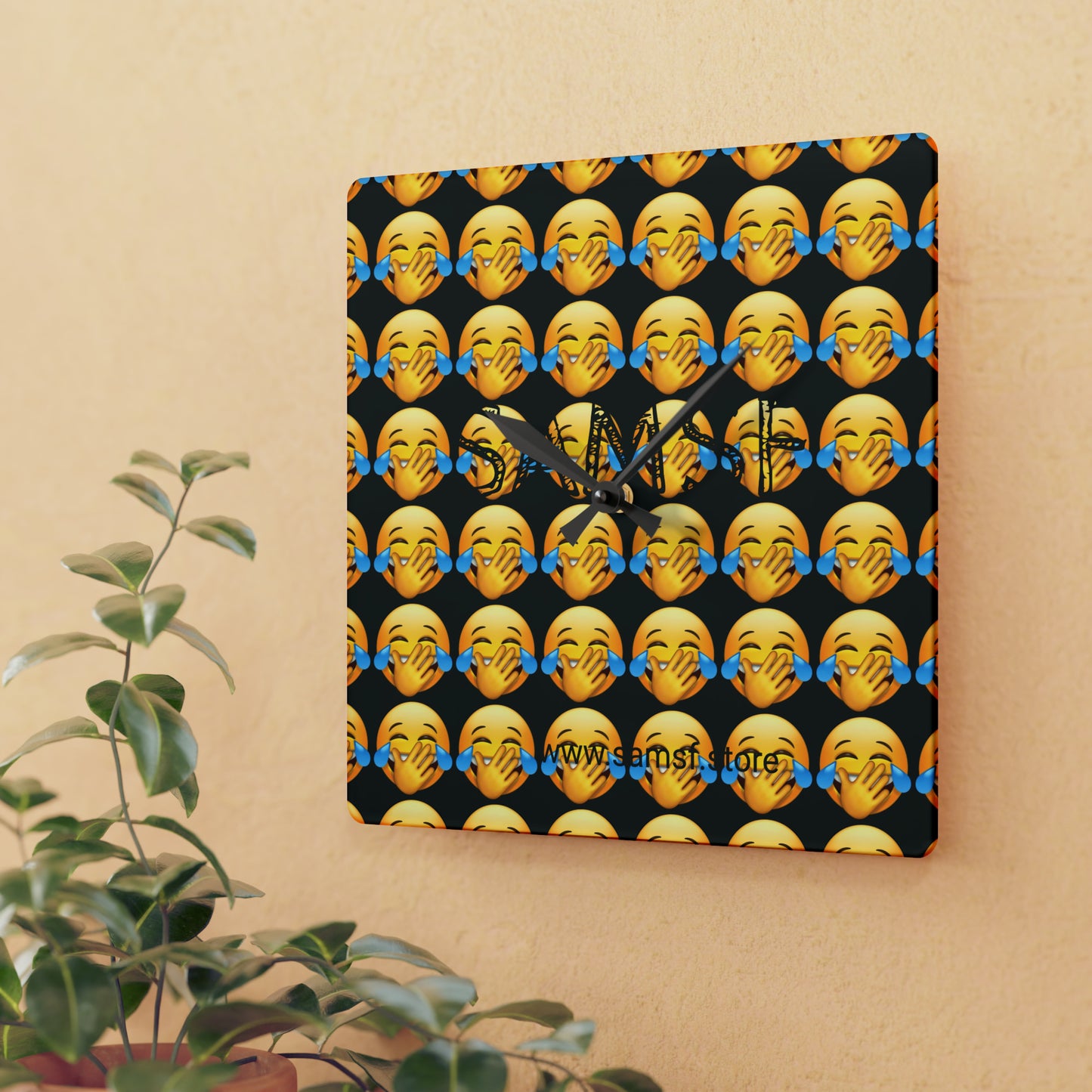 Samsf smile emoji Acrylic Wall Clock
