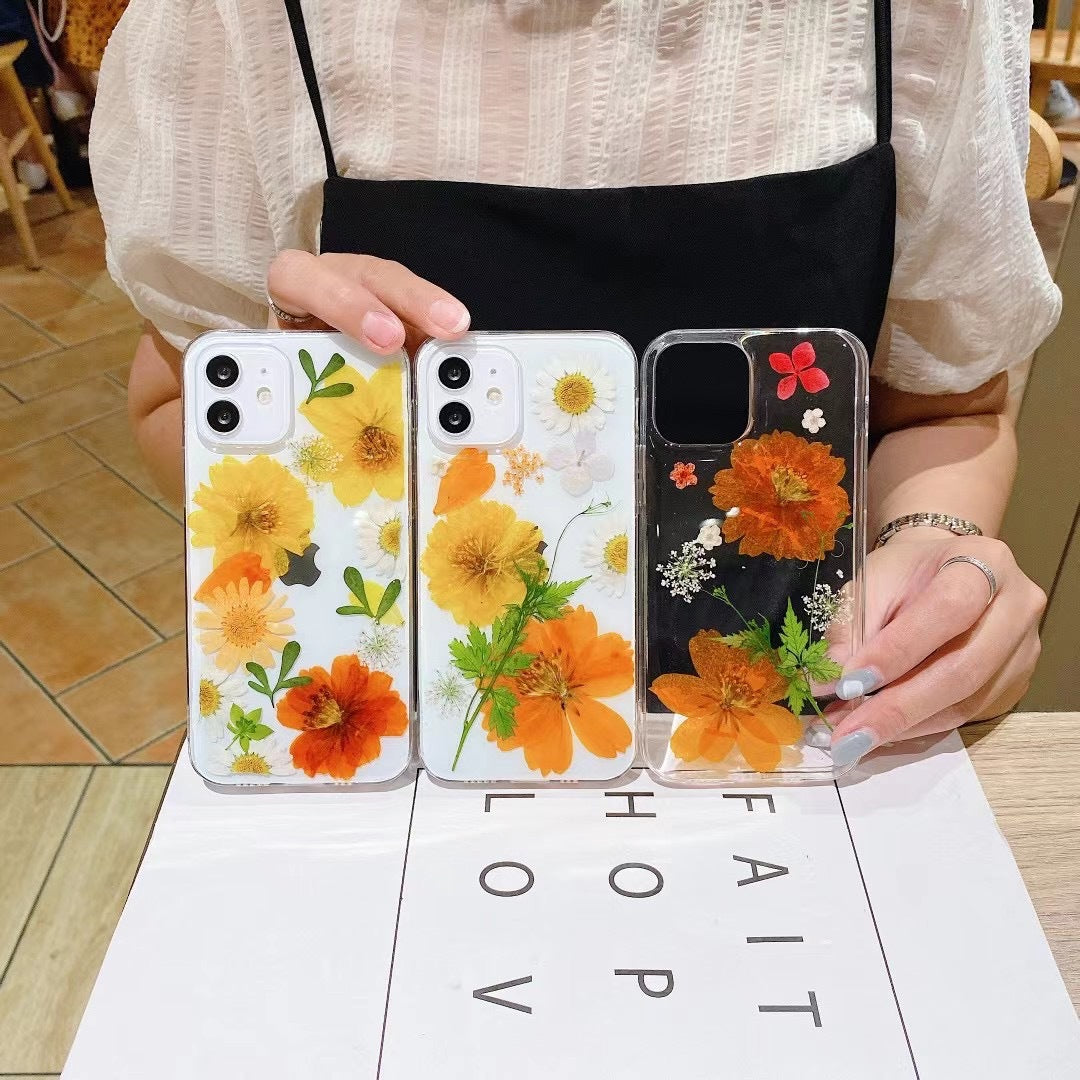 Epoxy Glitter Small Floral Phone Case