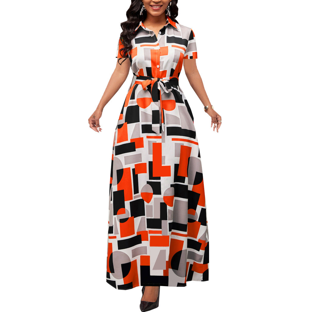 Women's Printed Wear Large Swing Dress