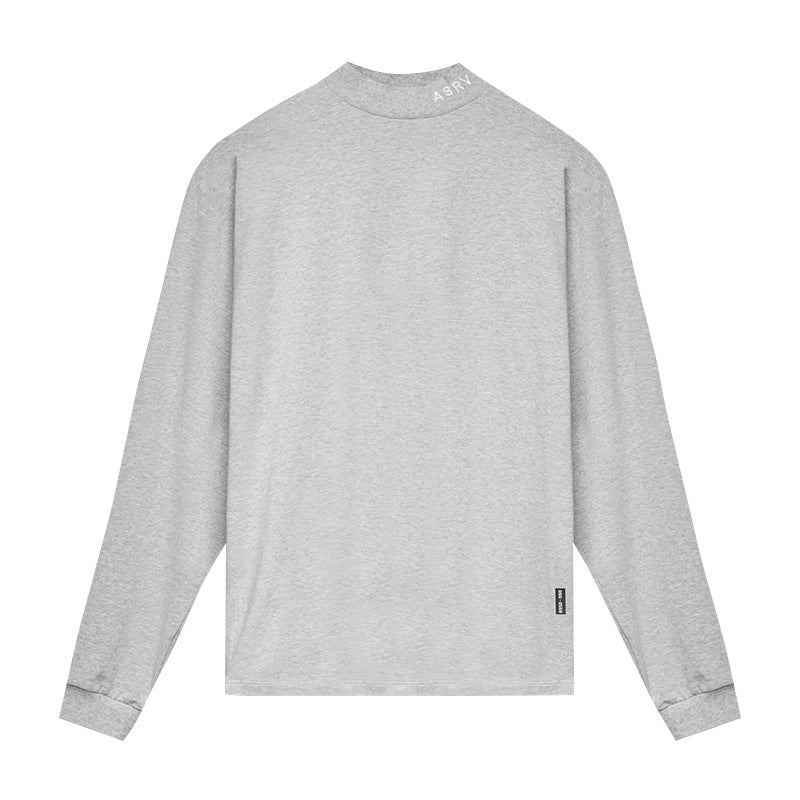 High Collar Letter Embroidery Solid Color Hoodie