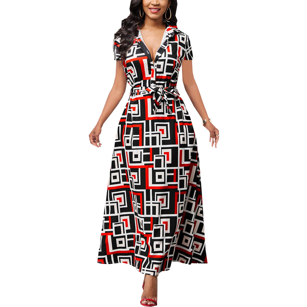 Women's Printed Wear Large Swing Dress