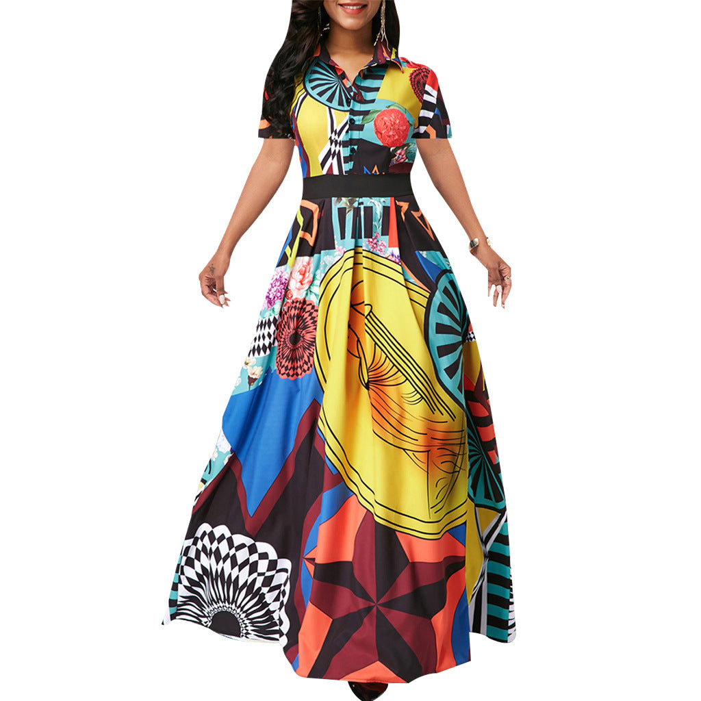 Women's Printed Wear Large Swing Dress