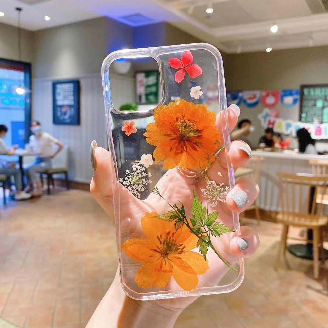 Epoxy Glitter Small Floral Phone Case