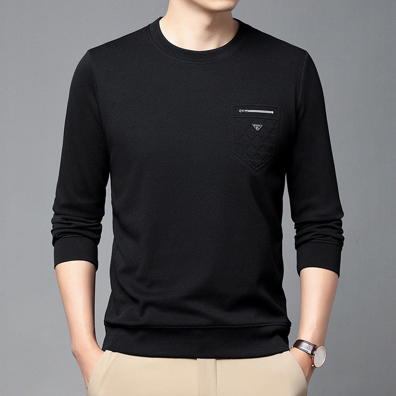 Men's New Fashion Slim Pullover Round Neck Long Sleeve T-shirt