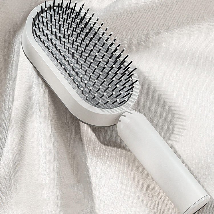 Lebo Self Cleaning Hair Brush For Women One-key Cleaning Hair Loss Airbag Massage Scalp Comb Anti-Static Hairbrush