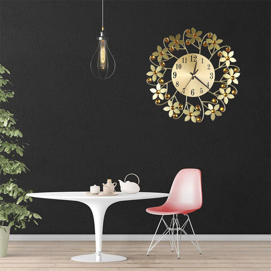 Creative Retro Flower Iron Home Wall Clock