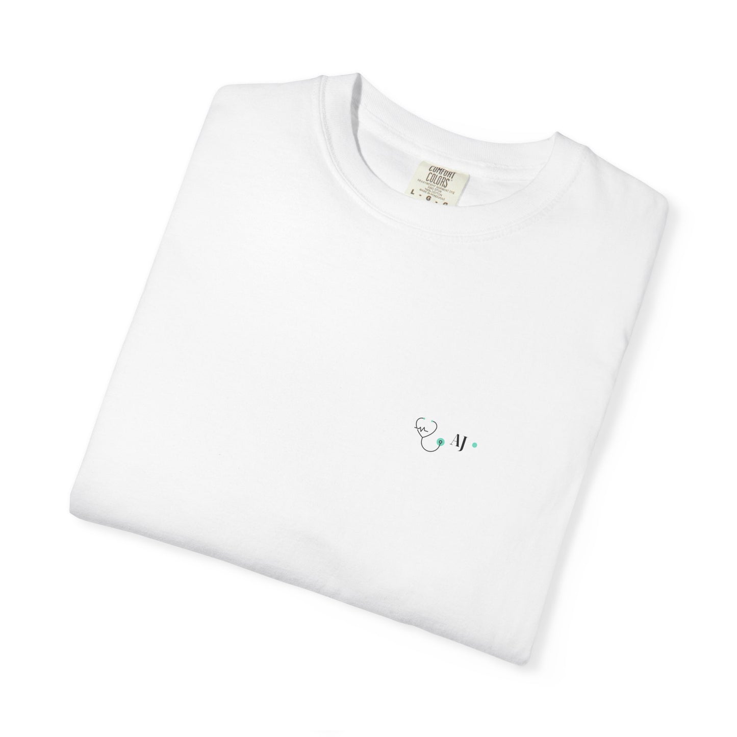 Minimal Deer Chest Tee — Small Antler & "M" Embroidered White T-Shirt