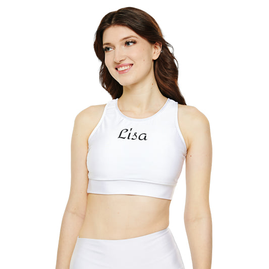 Fully Lined, Padded Sports Bra (AOP) for Mrs Lisa