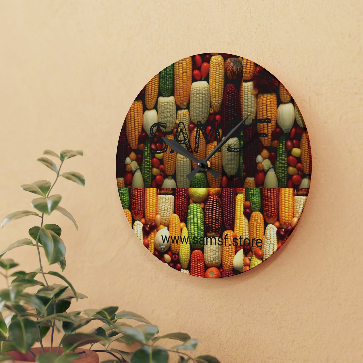 Samsf Corn Acrylic Wall Clock