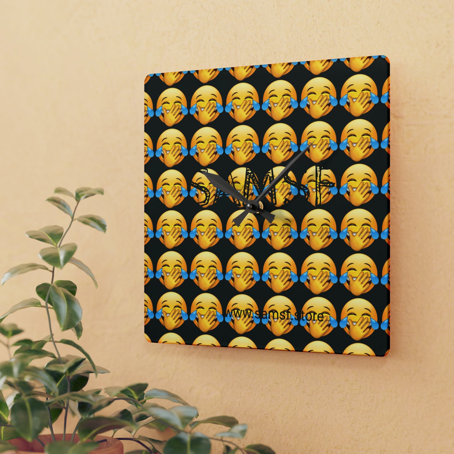 Samsf smile emoji Acrylic Wall Clock