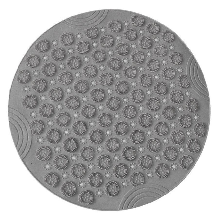 Textured Surface Round Shower Mat Anti-Slip Bath Mats With Drain Hole Massage Round In Middle For Shower Stall