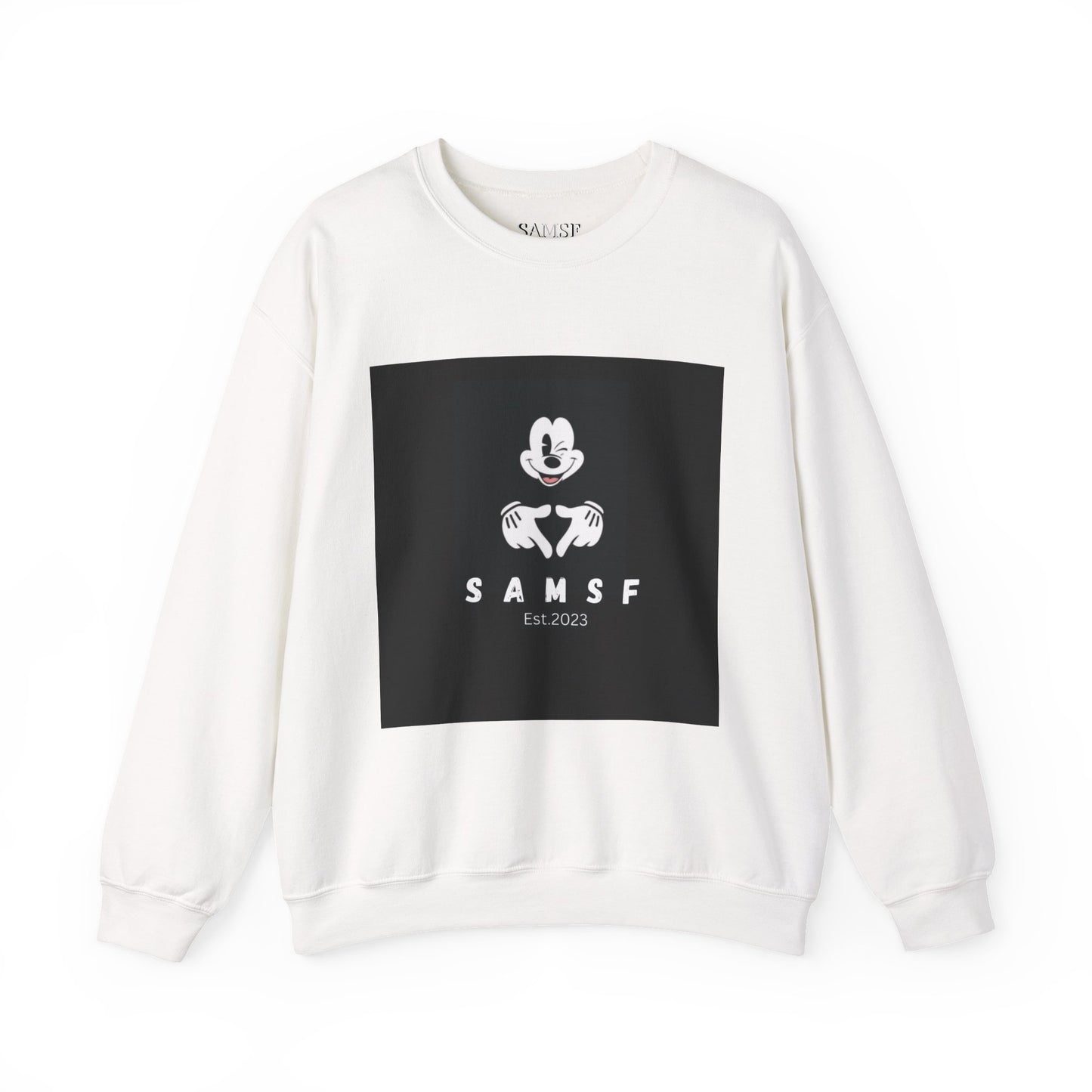 Crewneck Sweatshirt — Retro Cartoon Logo "SAMSF" Est. 2023