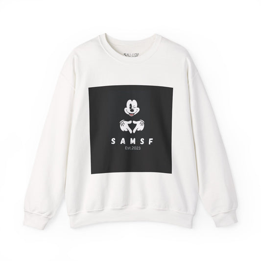 Crewneck Sweatshirt — Retro Cartoon Logo "SAMSF" Est. 2023