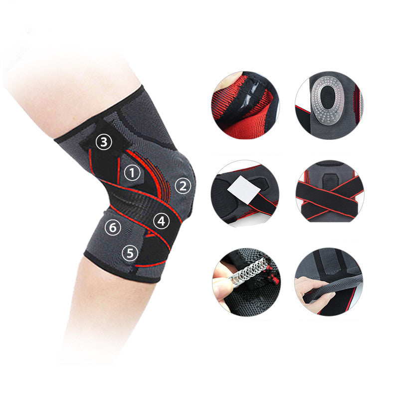 Silicone Spring Bar Support Anti-Drop Sports Knee Strap