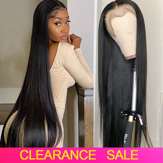 Female Black Front Lace Mid-Length Straight Hair