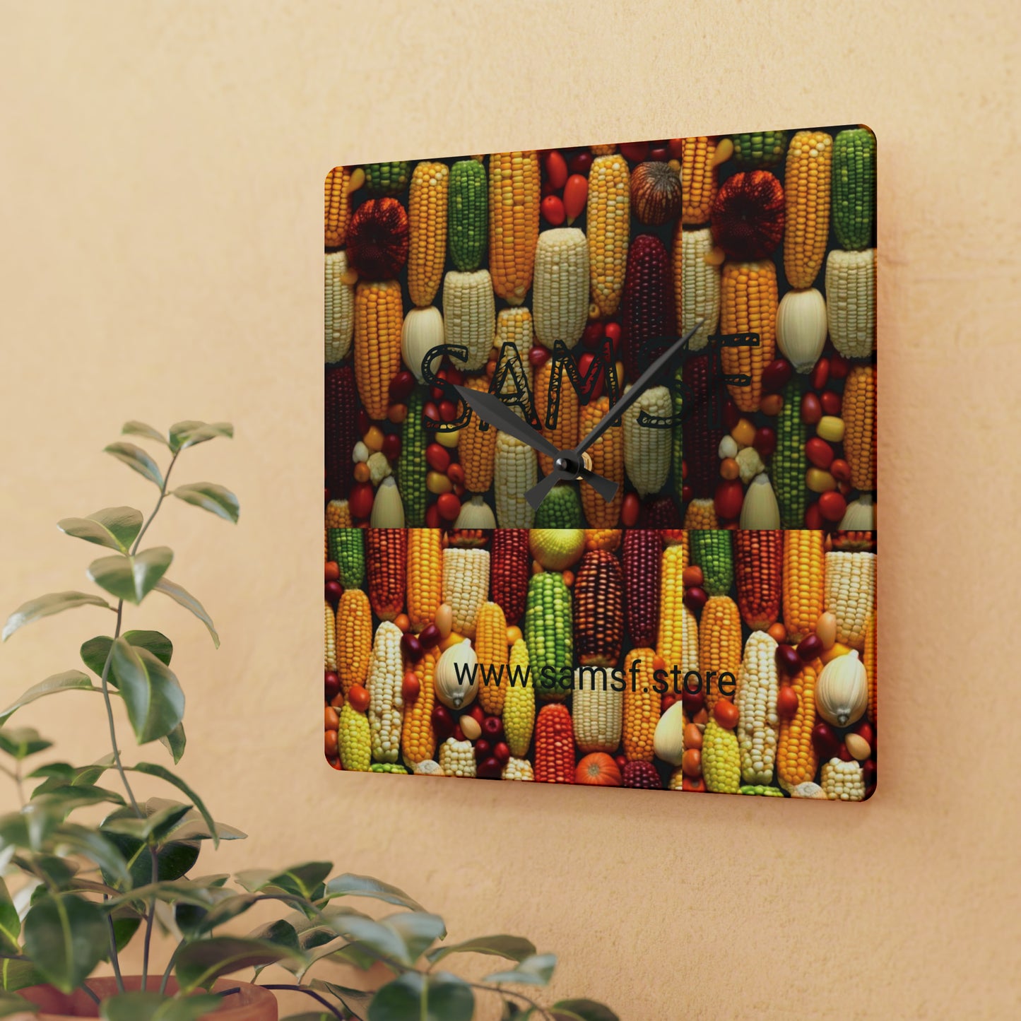 Samsf Corn Acrylic Wall Clock