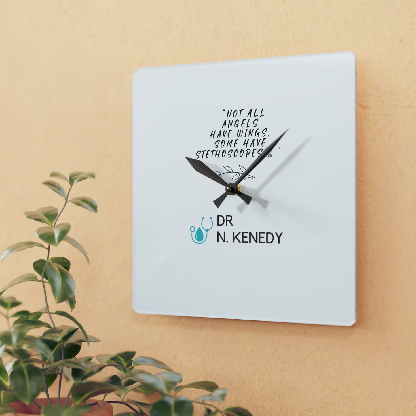 Acrylic Wall Clock For Dr Kennedy