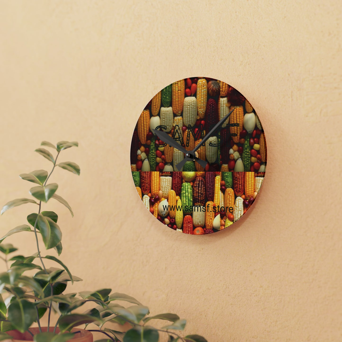 Samsf Corn Acrylic Wall Clock