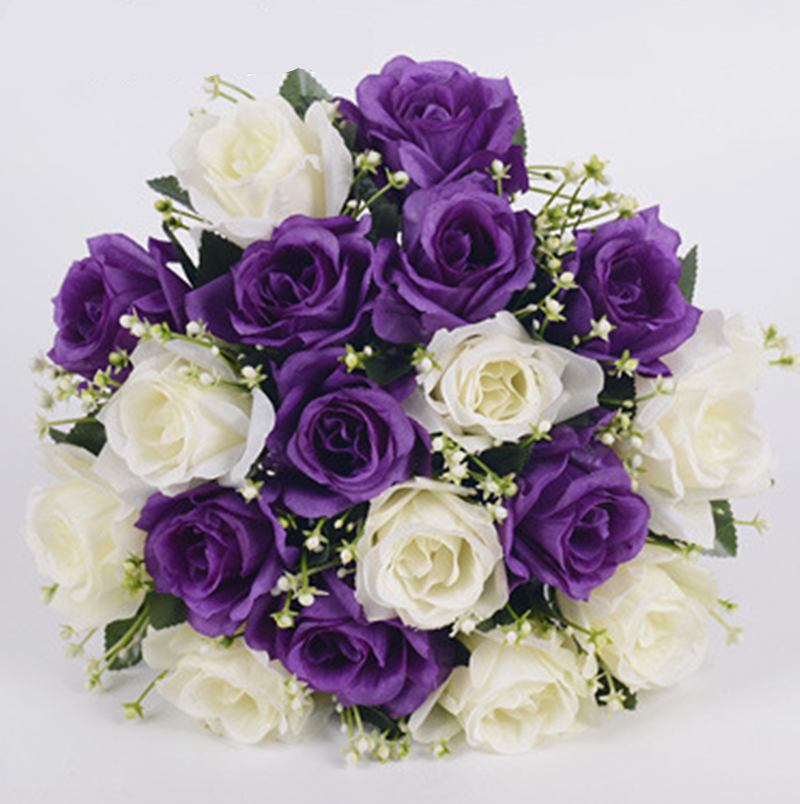 Artificial Rose Bouquet Silk Flower 18 Heads