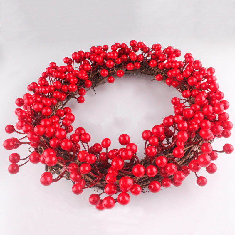 Simulation berry red fruit wreath