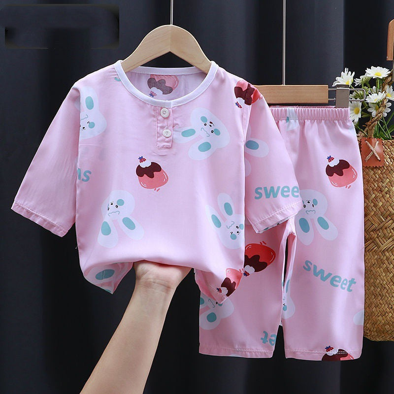 00 Summer Clothes Cotton Silk Air-conditioning Clothes Baby Clothes