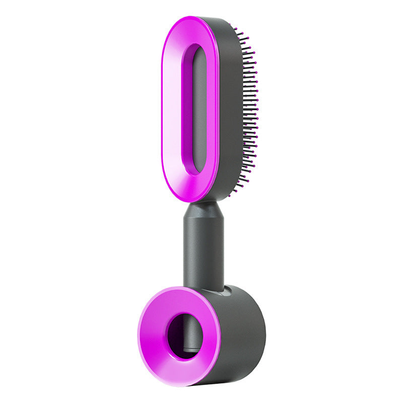 Lebo Self Cleaning Hair Brush For Women One-key Cleaning Hair Loss Airbag Massage Scalp Comb Anti-Static Hairbrush