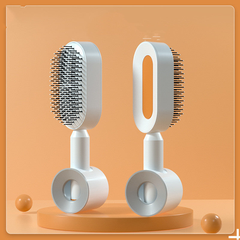 Lebo Self Cleaning Hair Brush For Women One-key Cleaning Hair Loss Airbag Massage Scalp Comb Anti-Static Hairbrush