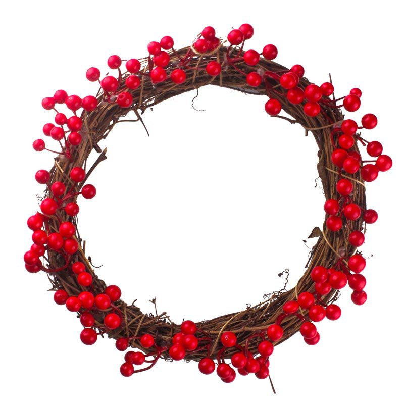 Simulation berry red fruit wreath