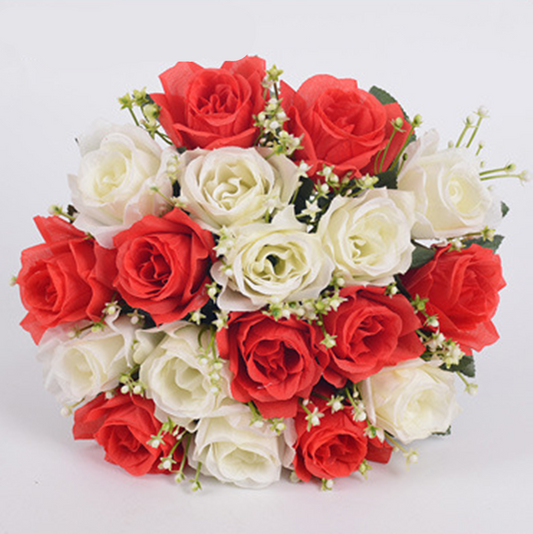 Artificial Rose Bouquet Silk Flower 18 Heads