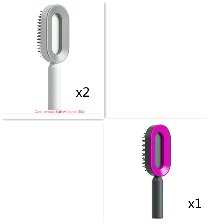 Lebo Self Cleaning Hair Brush For Women One-key Cleaning Hair Loss Airbag Massage Scalp Comb Anti-Static Hairbrush