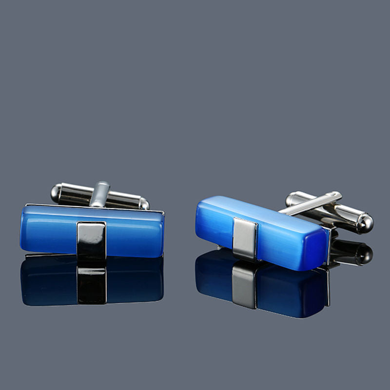 Spirit Level Hourglass Crown Zircon Crystal Cufflinks