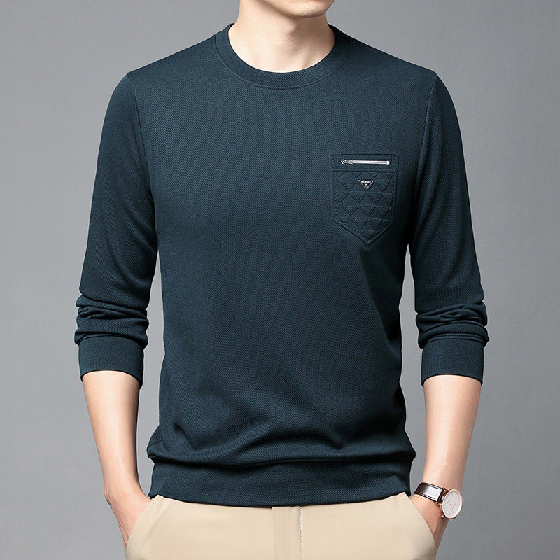 Men's New Fashion Slim Pullover Round Neck Long Sleeve T-shirt