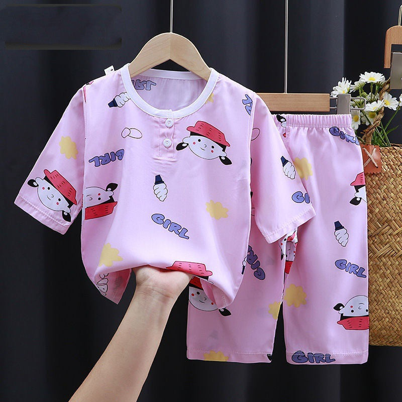 00 Summer Clothes Cotton Silk Air-conditioning Clothes Baby Clothes