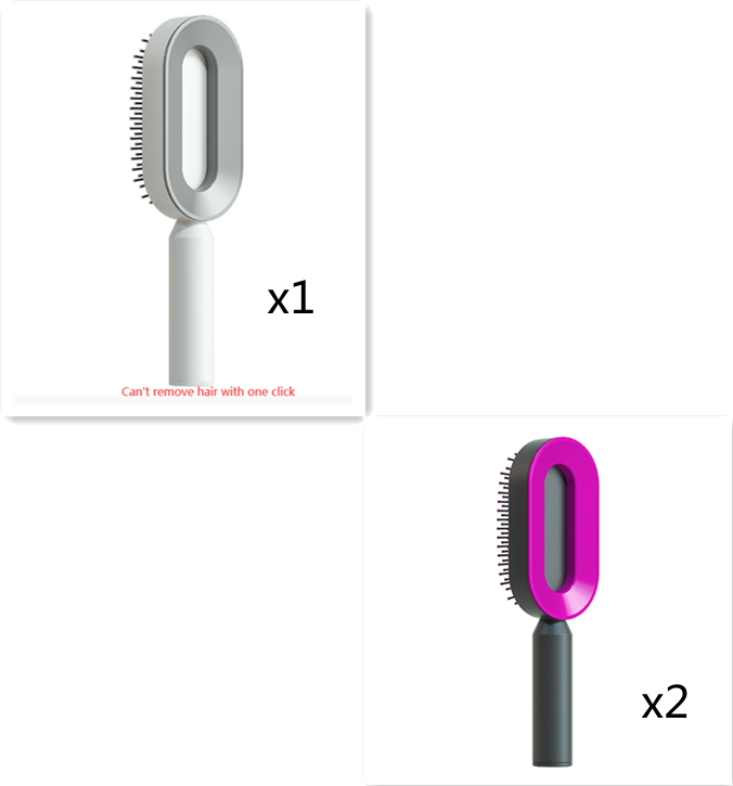 Lebo Self Cleaning Hair Brush For Women One-key Cleaning Hair Loss Airbag Massage Scalp Comb Anti-Static Hairbrush