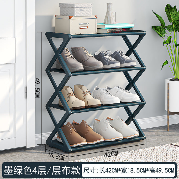 Household X-type Multifunctional Double-layer Steel Tube Assembled Shoe Cabinet