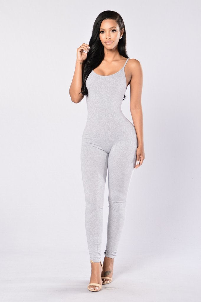 Fashion Sexy Skinny Backless Sling Jumpsuit