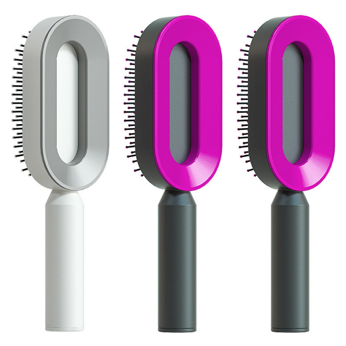 Lebo Self Cleaning Hair Brush For Women One-key Cleaning Hair Loss Airbag Massage Scalp Comb Anti-Static Hairbrush