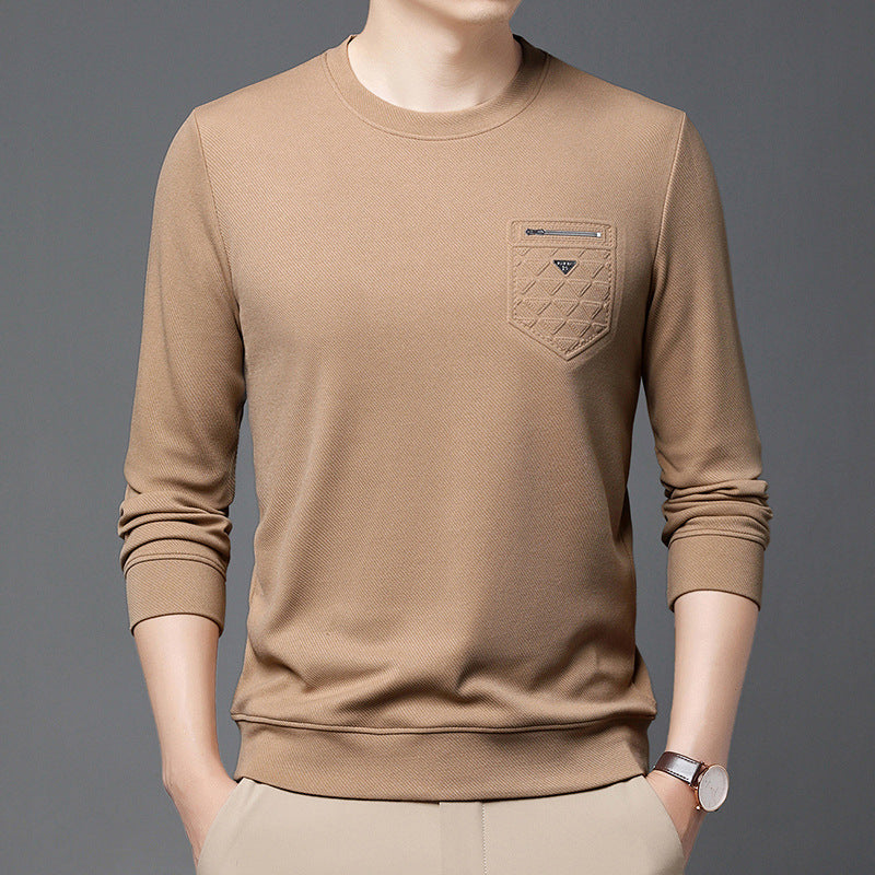 Men's New Fashion Slim Pullover Round Neck Long Sleeve T-shirt