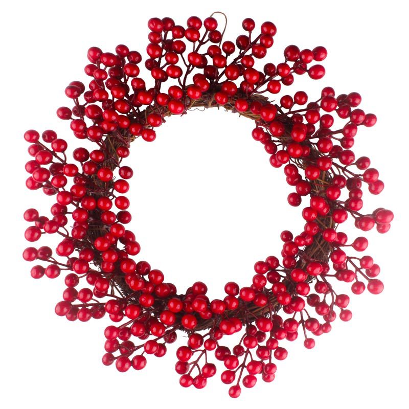 Simulation berry red fruit wreath