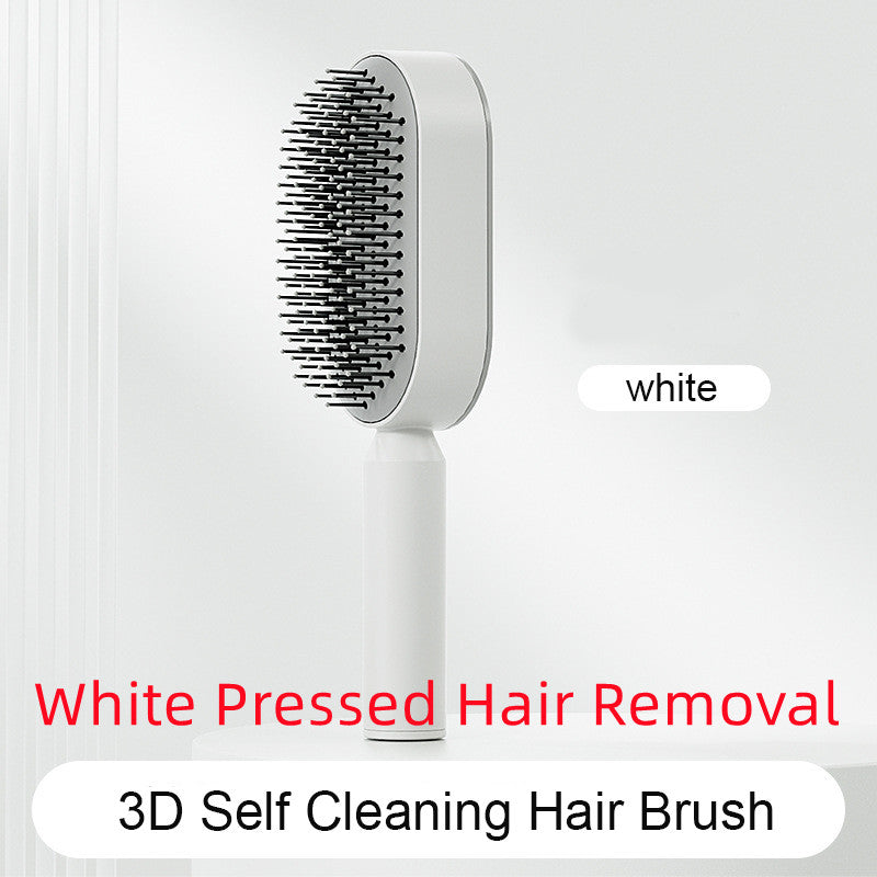 Lebo Self Cleaning Hair Brush For Women One-key Cleaning Hair Loss Airbag Massage Scalp Comb Anti-Static Hairbrush