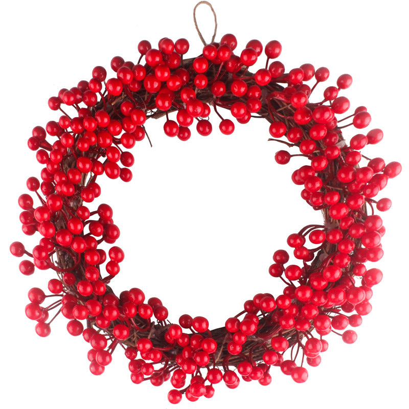 Simulation berry red fruit wreath