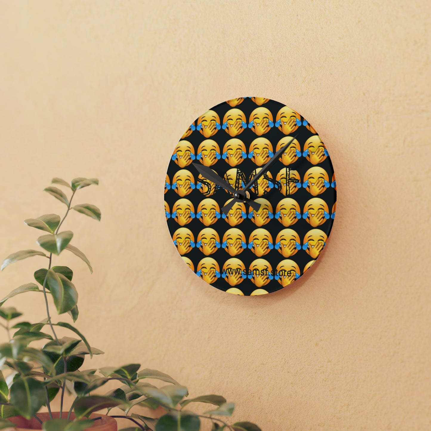 Samsf smile emoji Acrylic Wall Clock