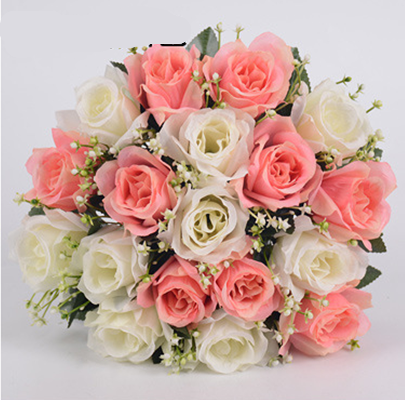 Artificial Rose Bouquet Silk Flower 18 Heads