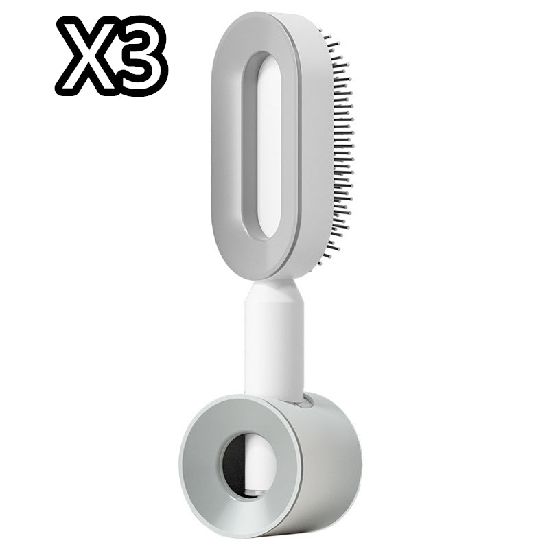 Lebo Self Cleaning Hair Brush For Women One-key Cleaning Hair Loss Airbag Massage Scalp Comb Anti-Static Hairbrush