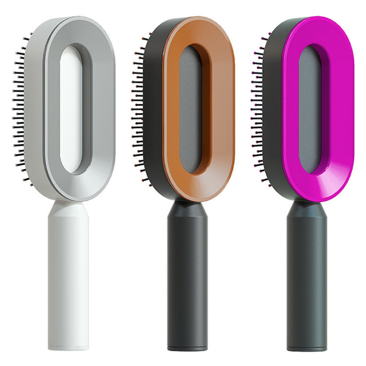 Lebo Self Cleaning Hair Brush For Women One-key Cleaning Hair Loss Airbag Massage Scalp Comb Anti-Static Hairbrush