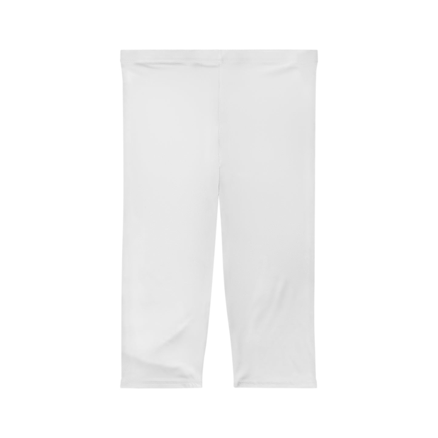 Capri Leggings — Minimal White Women’s Athletic Capri with Subtle Heart Accent For Miss Joki