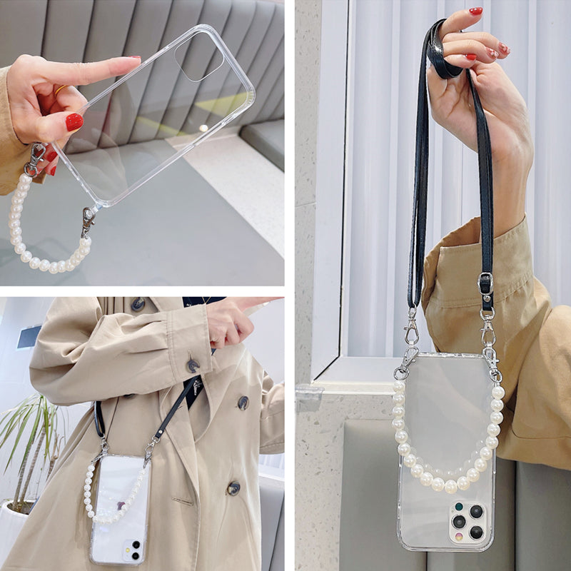 Pearl Chain Crossbody Lanyard Phone Case