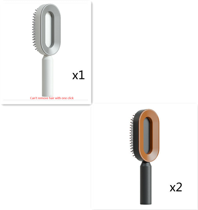 Lebo Self Cleaning Hair Brush For Women One-key Cleaning Hair Loss Airbag Massage Scalp Comb Anti-Static Hairbrush