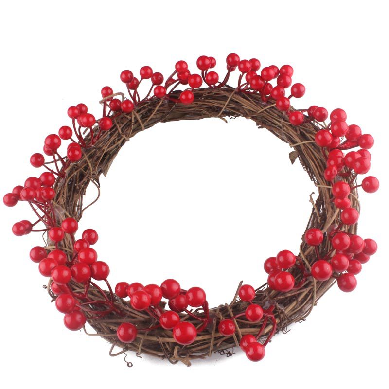 Simulation berry red fruit wreath