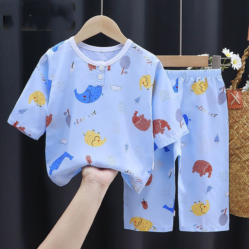 00 Summer Clothes Cotton Silk Air-conditioning Clothes Baby Clothes